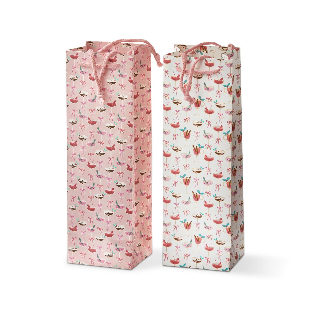 Very Merry Christmas Wine Bag Multicolor Paper Gift Holder 4.5 x 3.75 x 14 Inches Dust Clean